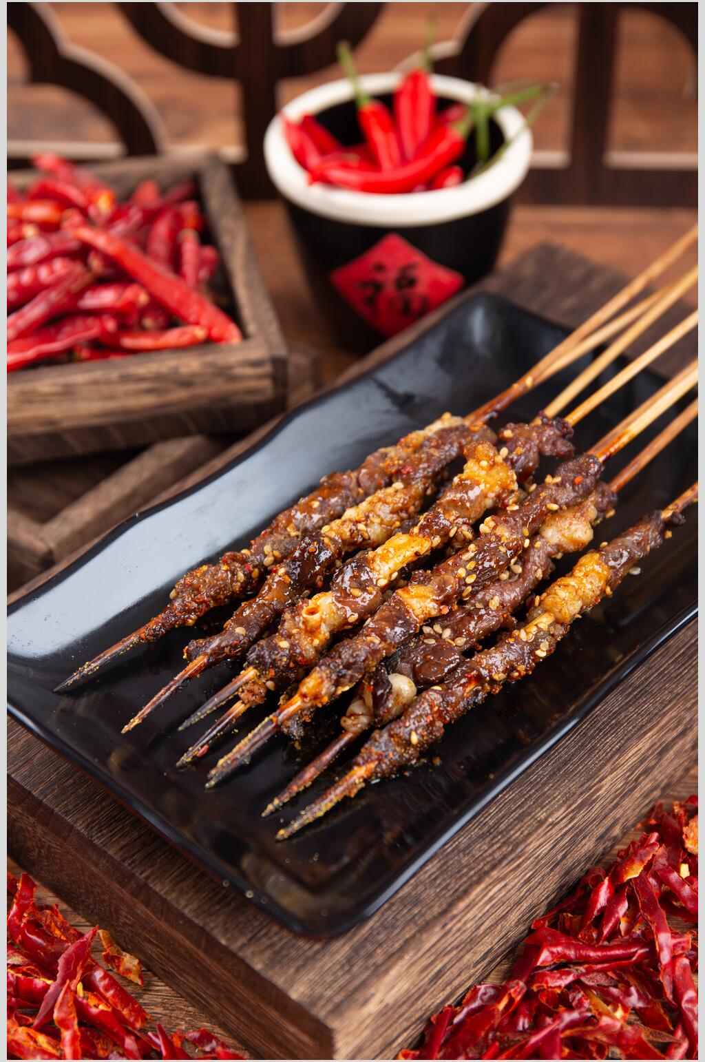 干辣椒烧烤美食高清图片素材
