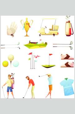 网球时尚汽车高尔夫球图标矢量素材