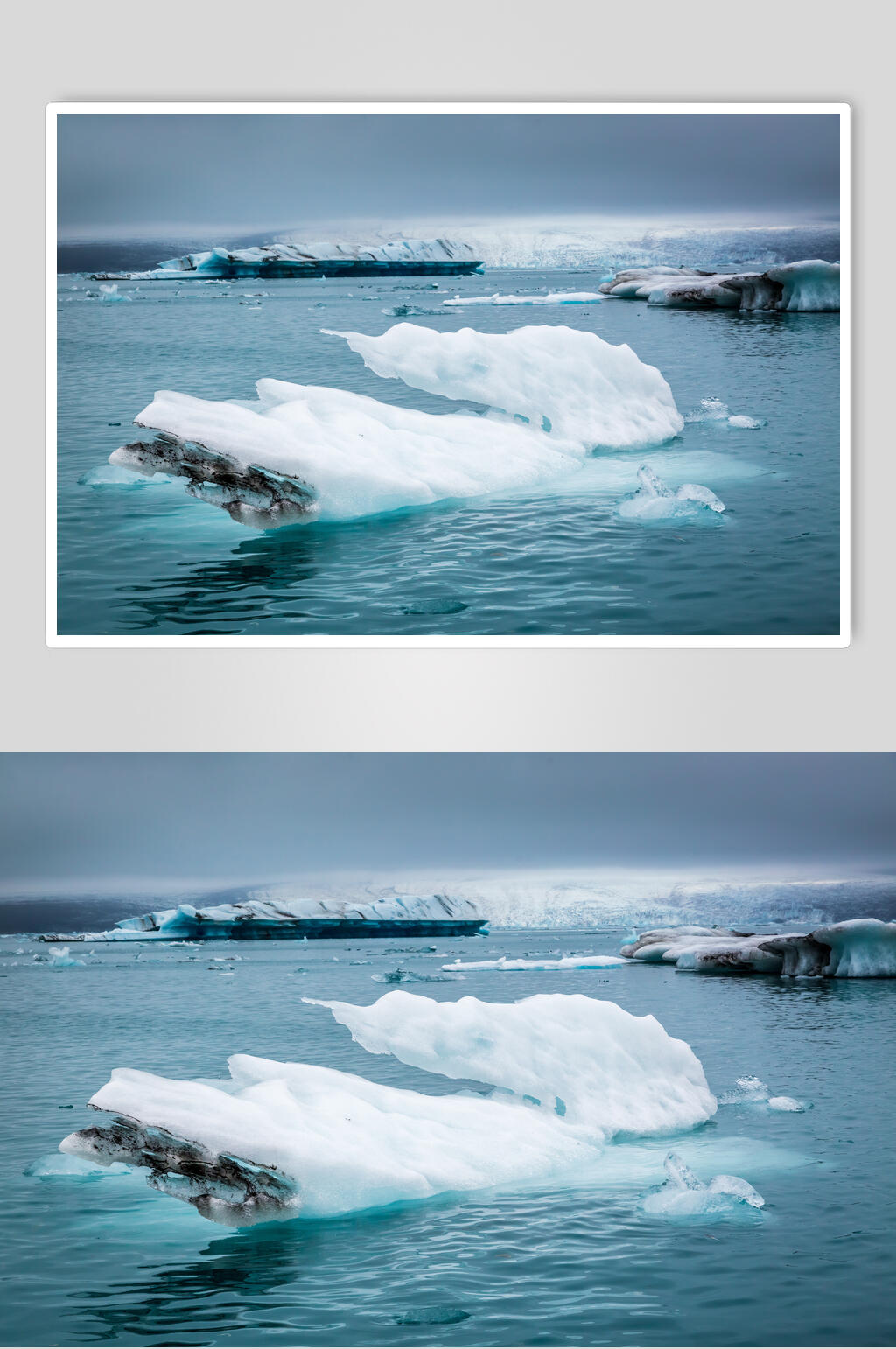 墨绿色冰川冰雪风景图片素材