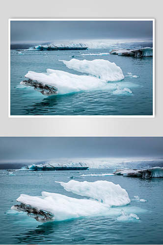 墨绿色冰川冰雪风景图片