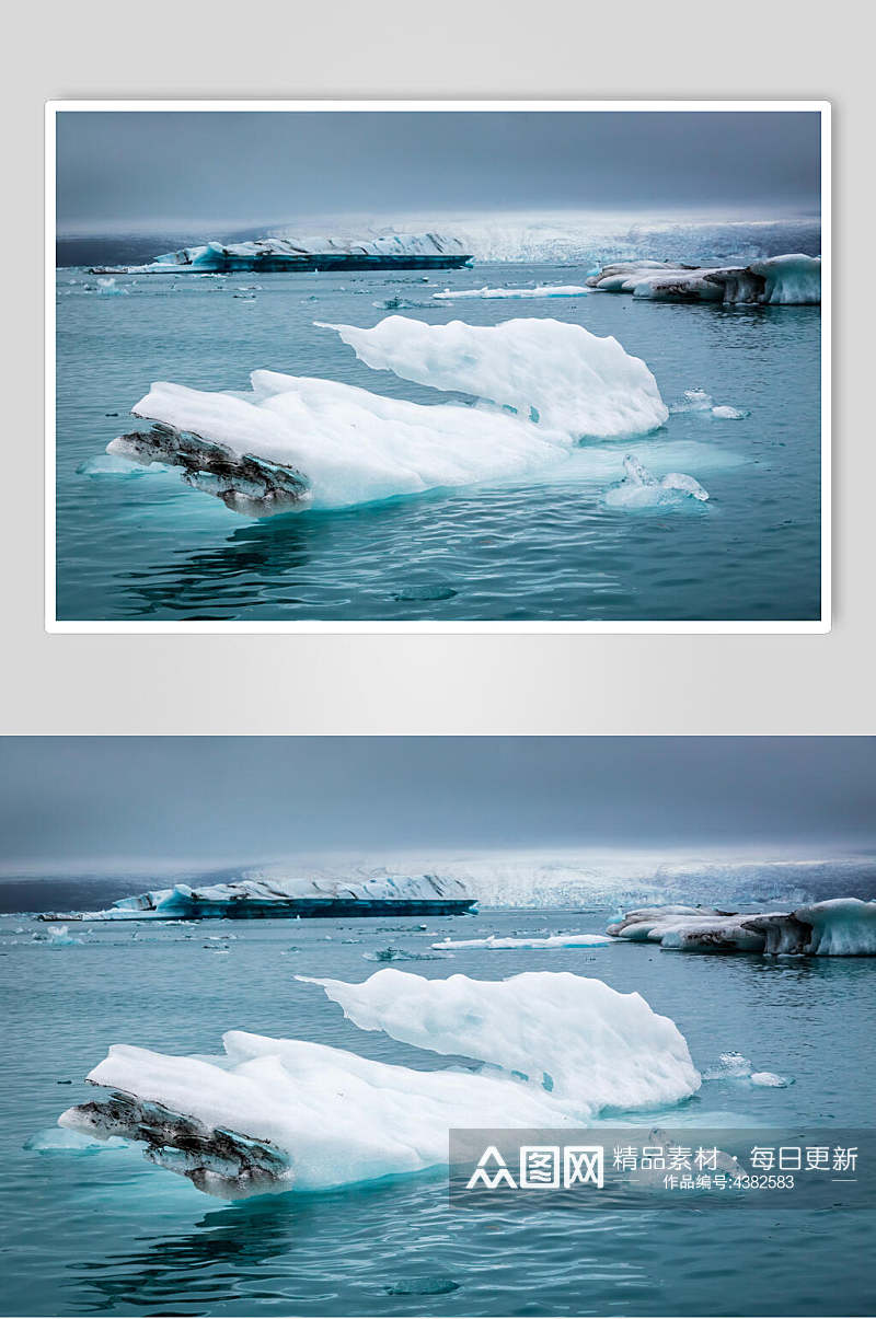 墨绿色冰川冰雪风景图片素材