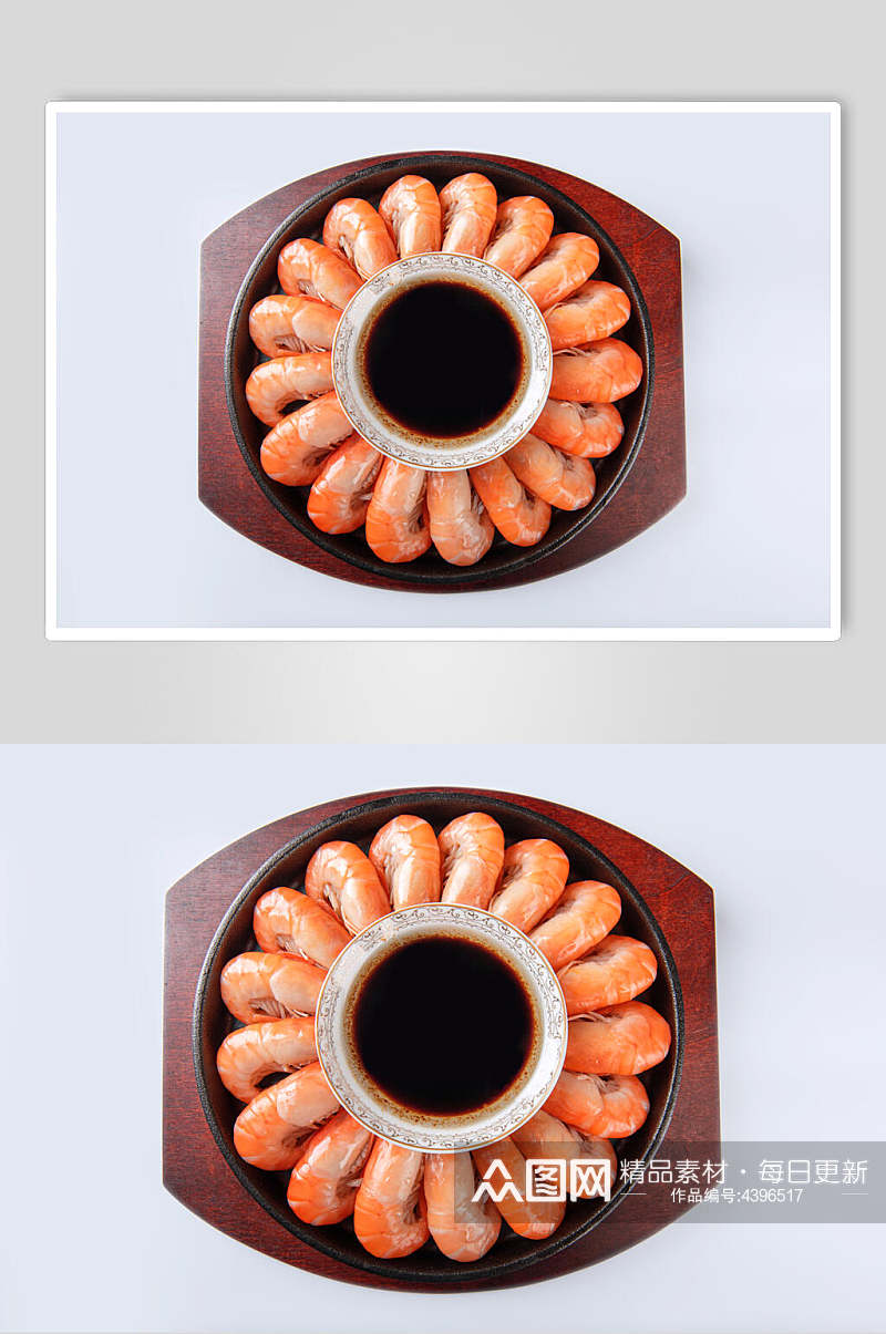 一圈虾蘸酱烧烤美食高清图片素材