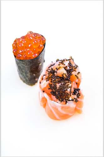 鱼子酱海苔寿司摄影美食图片