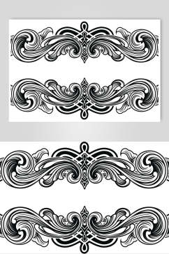 线条黑简约维多利亚装饰框矢量素材