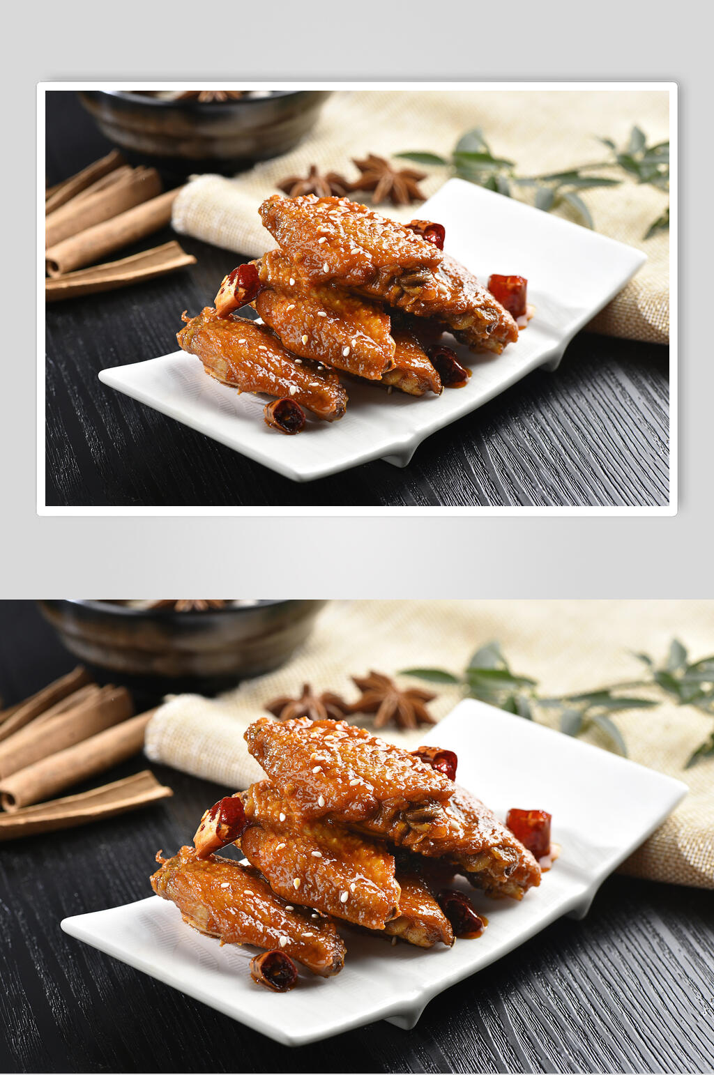 美味烤翅芝麻美食卤味图片素材