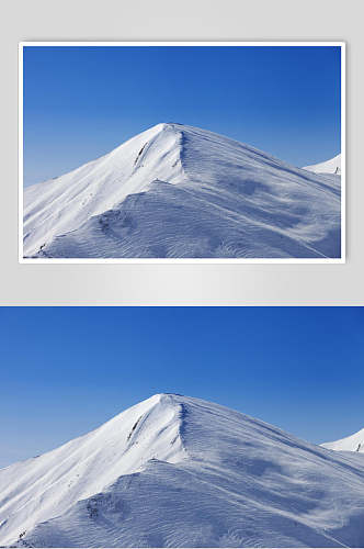 蓝天白色雪山雪景摄影图片