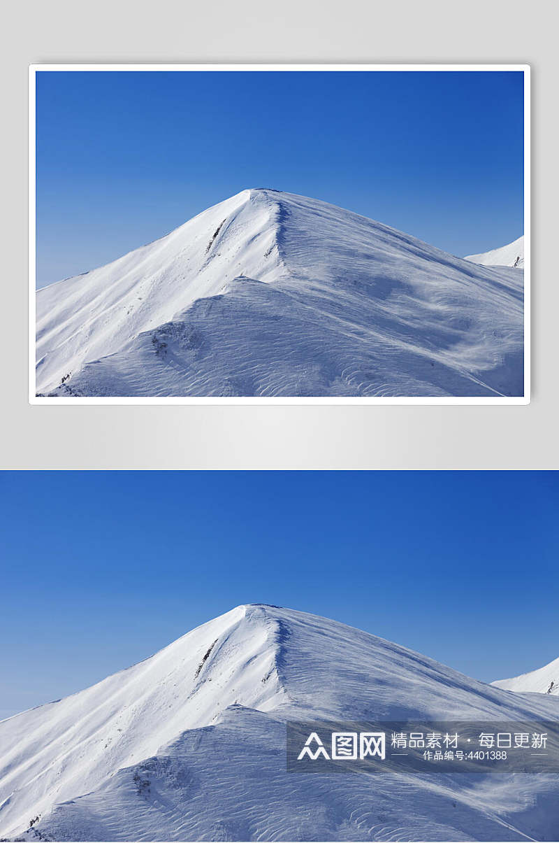 蓝天白色雪山雪景摄影图片素材