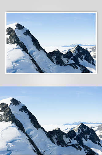 冬季俯览雪山雪景摄影图片