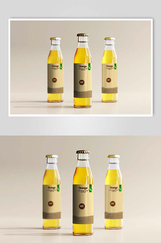 创意大气玻璃饮料瓶样机