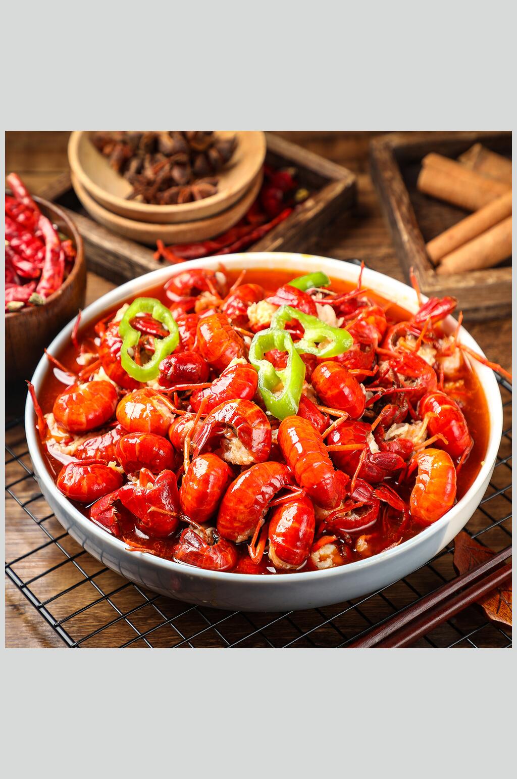 辣椒圈小龙虾烧烤美食高清图片素材