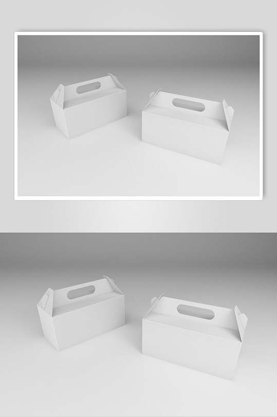 手提立体正视图纸盒包装盒样机