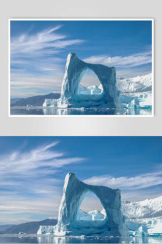 有洞冰川冰雪风景图片