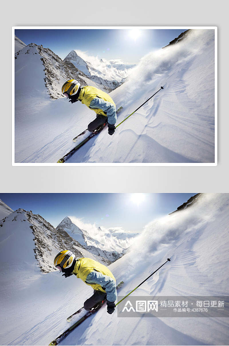 极限实景心跳滑雪图片素材