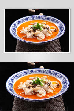 美食瓷碗装盘酸菜鱼图片