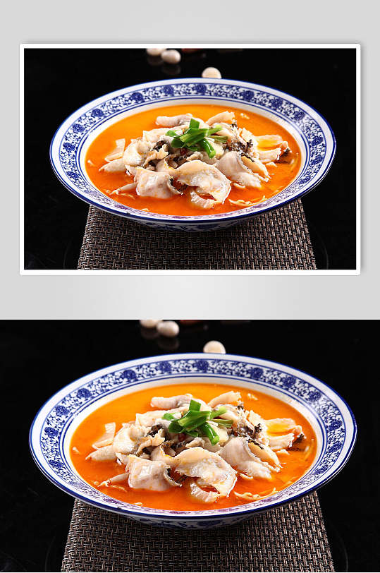 美食瓷碗装盘酸菜鱼图片