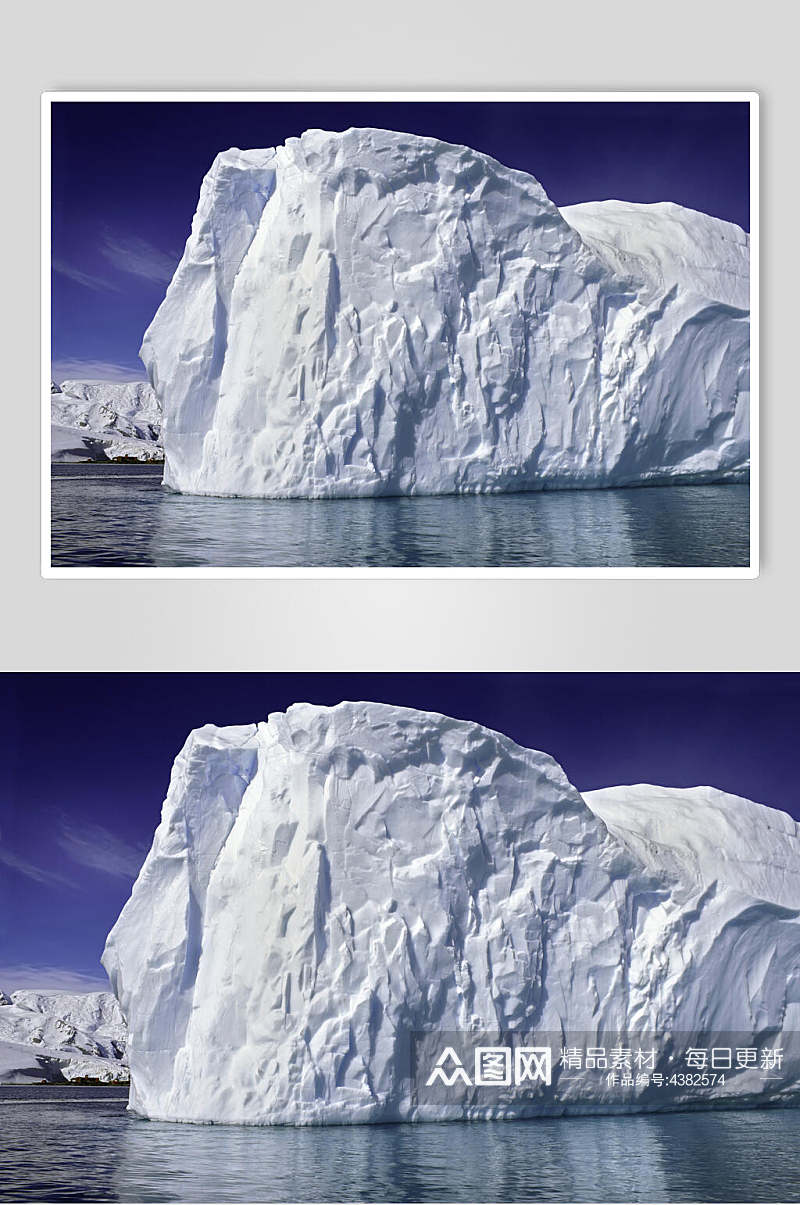 白色整块冰川冰雪风景图片素材