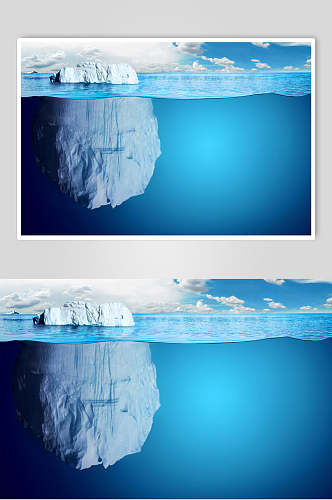 海下冰山冰川冰雪风景图片