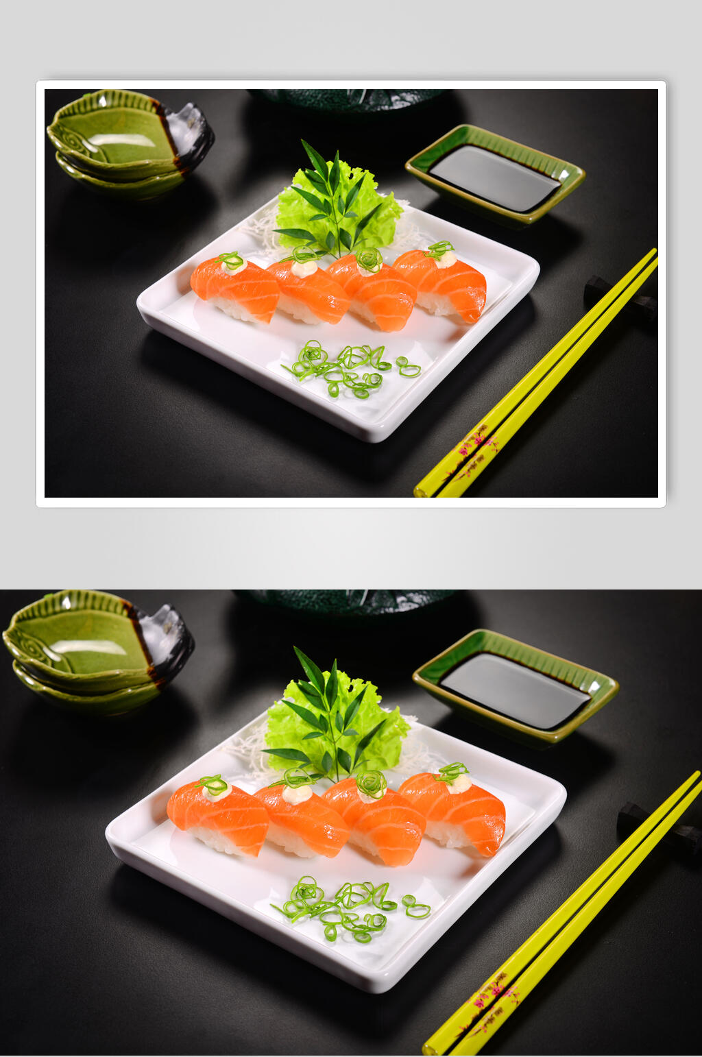 鱼排蔬菜寿司摄影美食图片素材