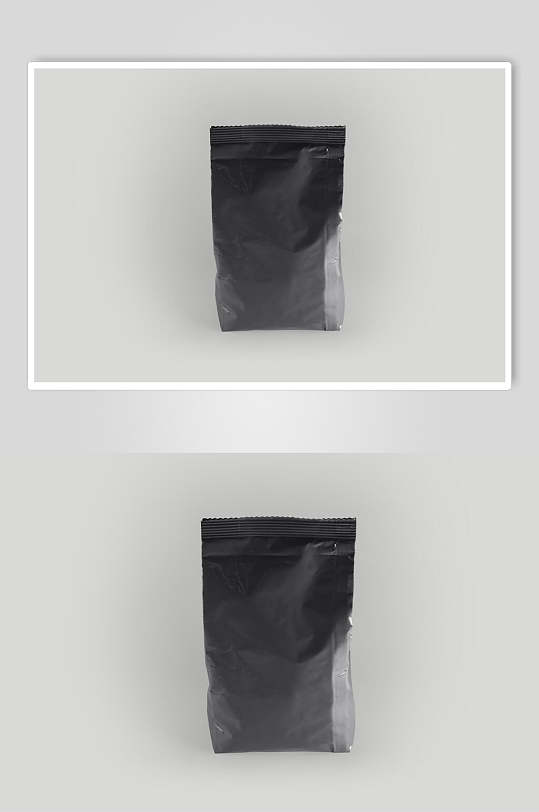 袋子褶皱黑色膨化食品塑料袋样机