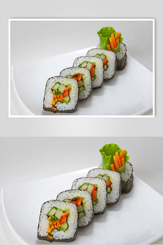 黄瓜海苔寿司摄影美食图片