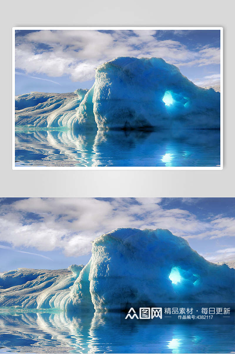冰川融化蓝光冰川冰雪风景图片素材