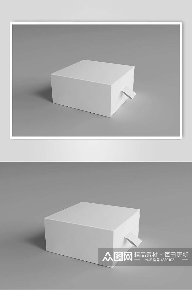 立体方形阴影灰纸盒包装盒样机素材