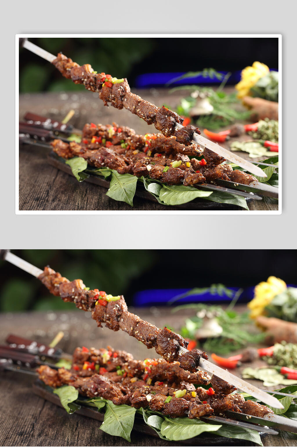 羊肉宝剑大串牛肉美食图片素材