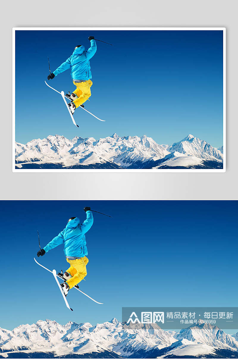 实景极限滑雪图片素材