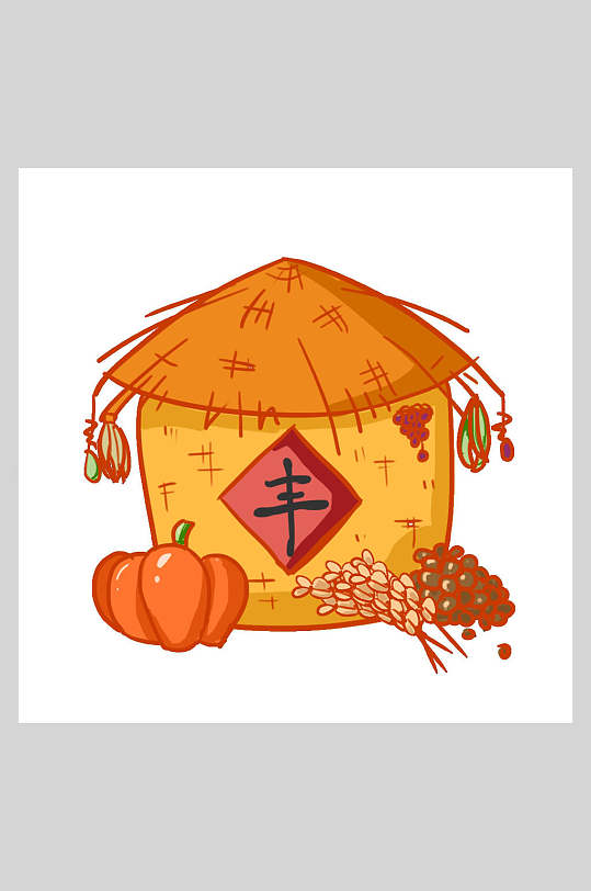 大气南瓜小麦农民丰收节插画