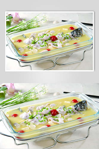 美食长方形玻璃烤盘酸菜鱼图片