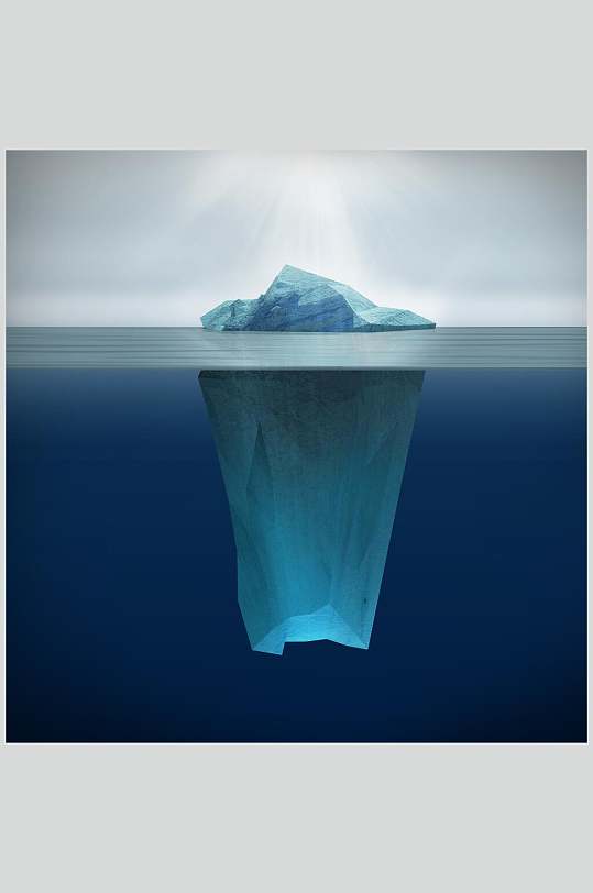 冰川海下冰山冰雪风景图片