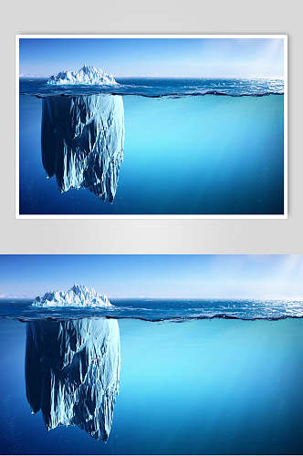 深海浮冰冰川冰雪风景图片