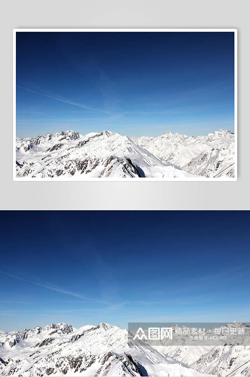 雪山深蓝色天空雪山雪景摄影图片素材