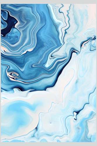 蓝白液态扭曲艺术油彩大理石图片
