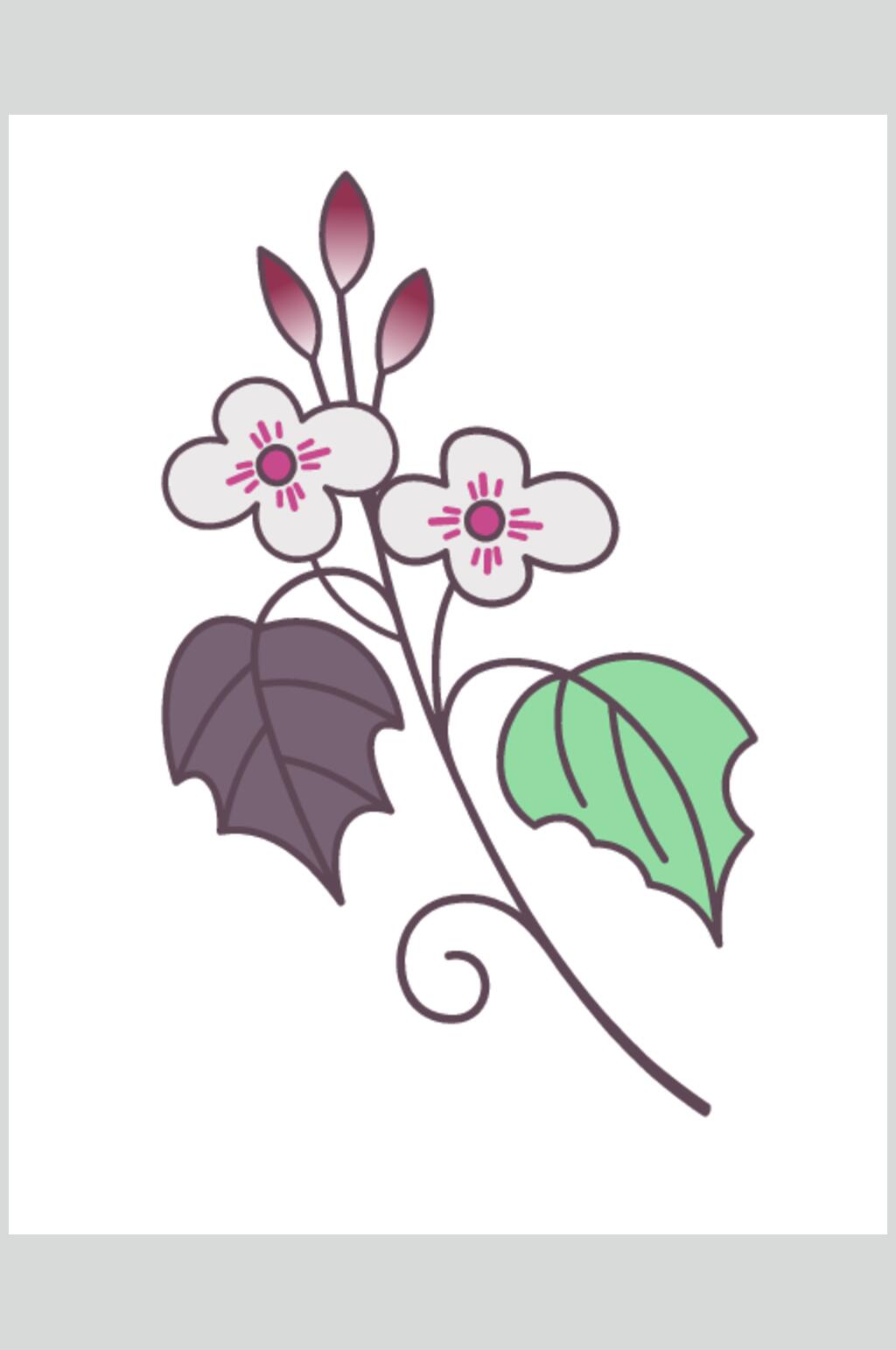 敦煌古风花朵矢量素材素材