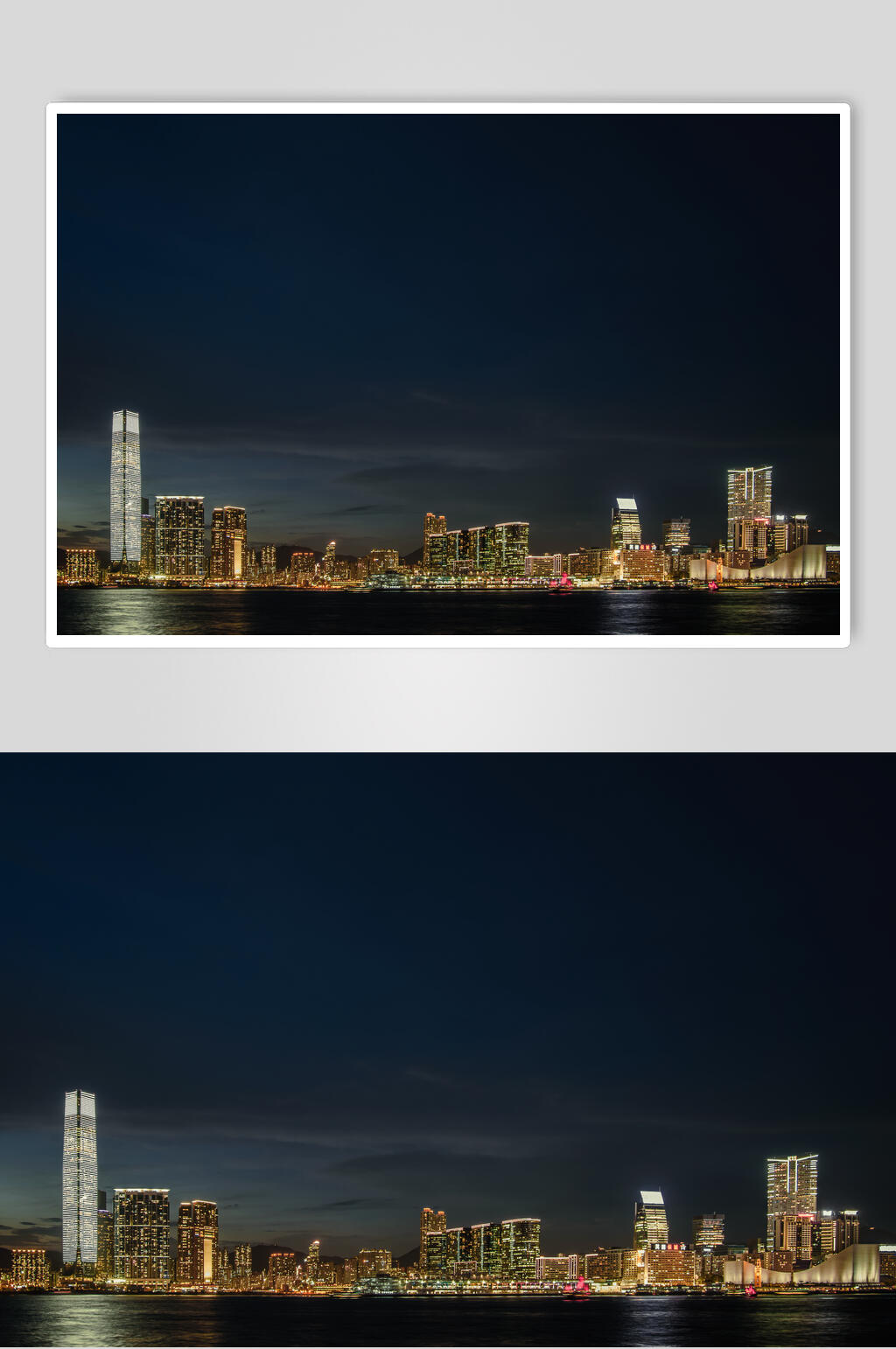 黑夜无云城市灯光维多利亚风景图片素材