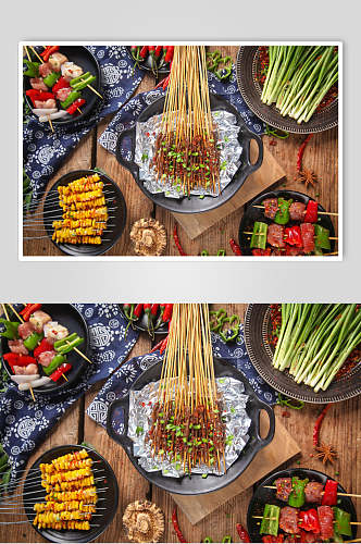 创意玉米粒烧烤美食高清图片