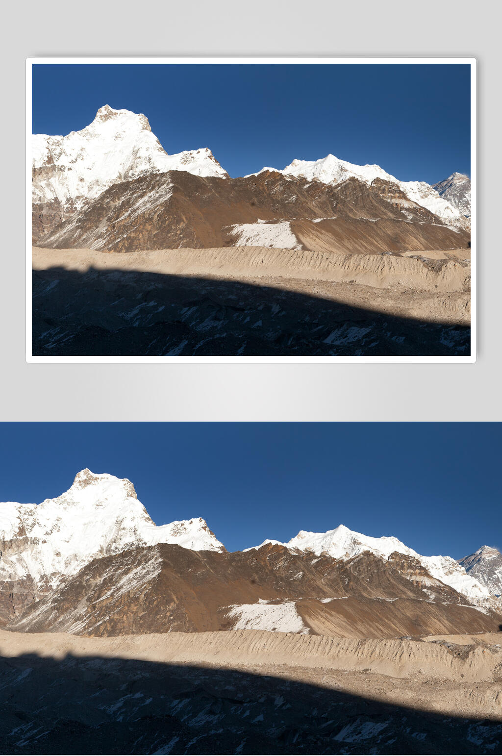 晴空万里冬季雪山雪景摄影图片素材