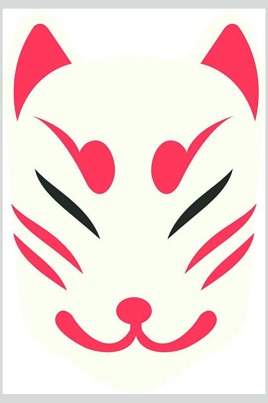 猫脸日式卡通招財貓矢量素材