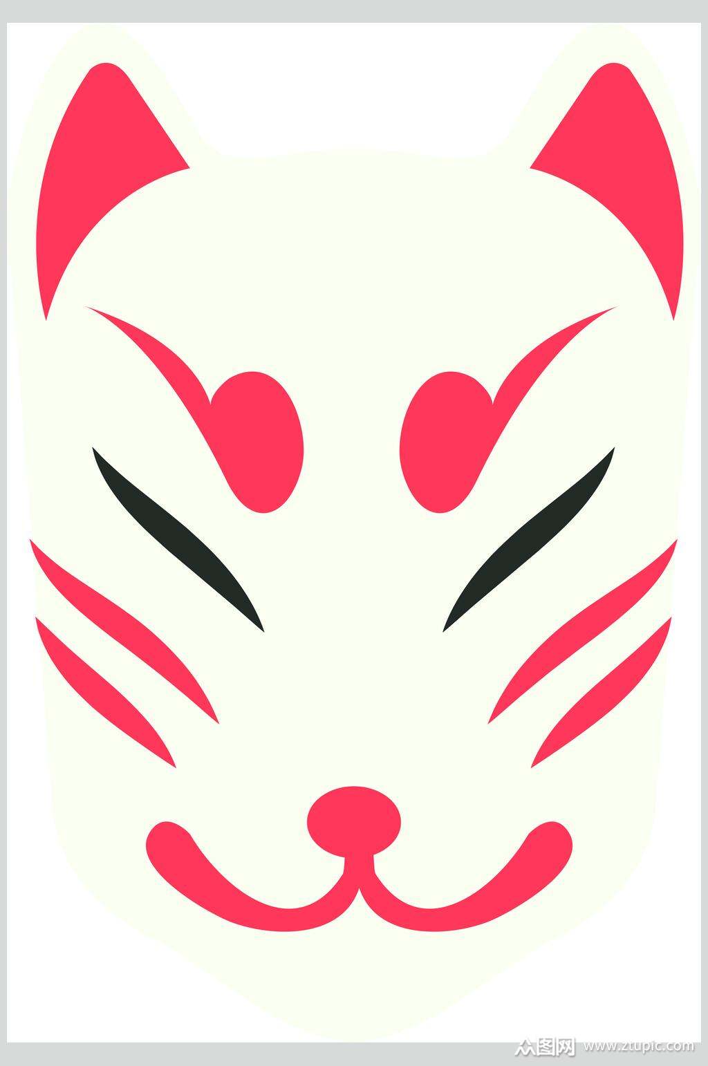 猫脸日式卡通招財貓矢量素材素材