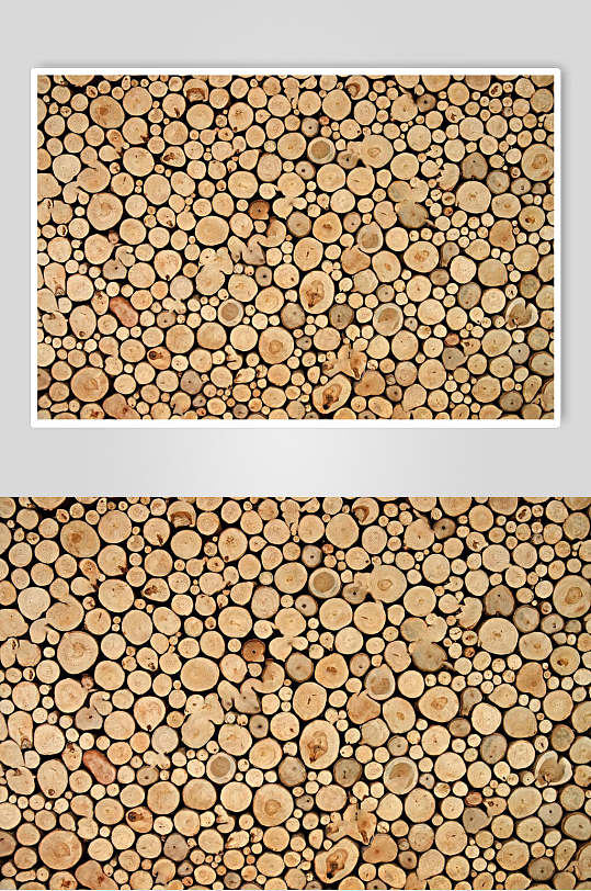 密集圆木桩木纹面图片