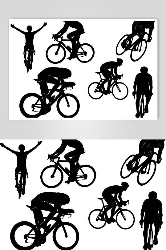 骑自行车矢量素材