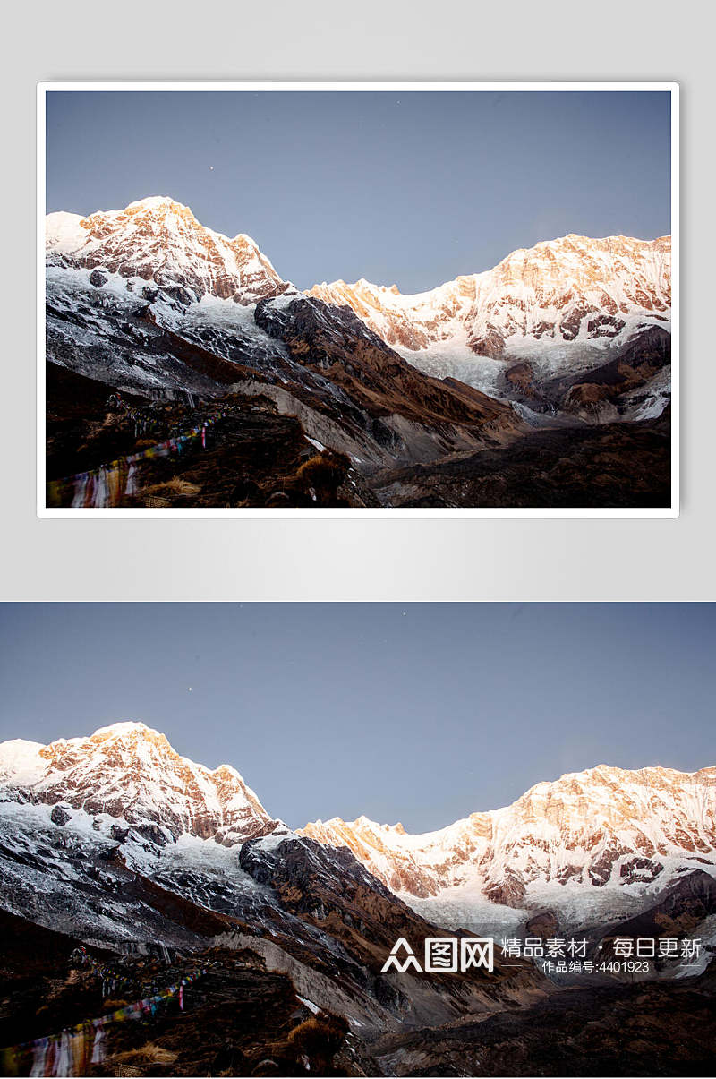 蓝天雪山雪景摄影图片素材