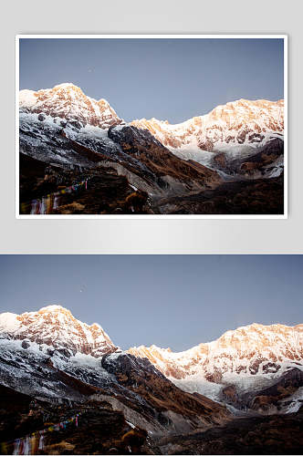 蓝天雪山雪景摄影图片