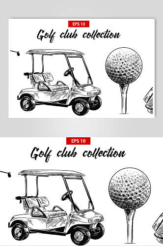 高尔夫球图标素描矢量素材