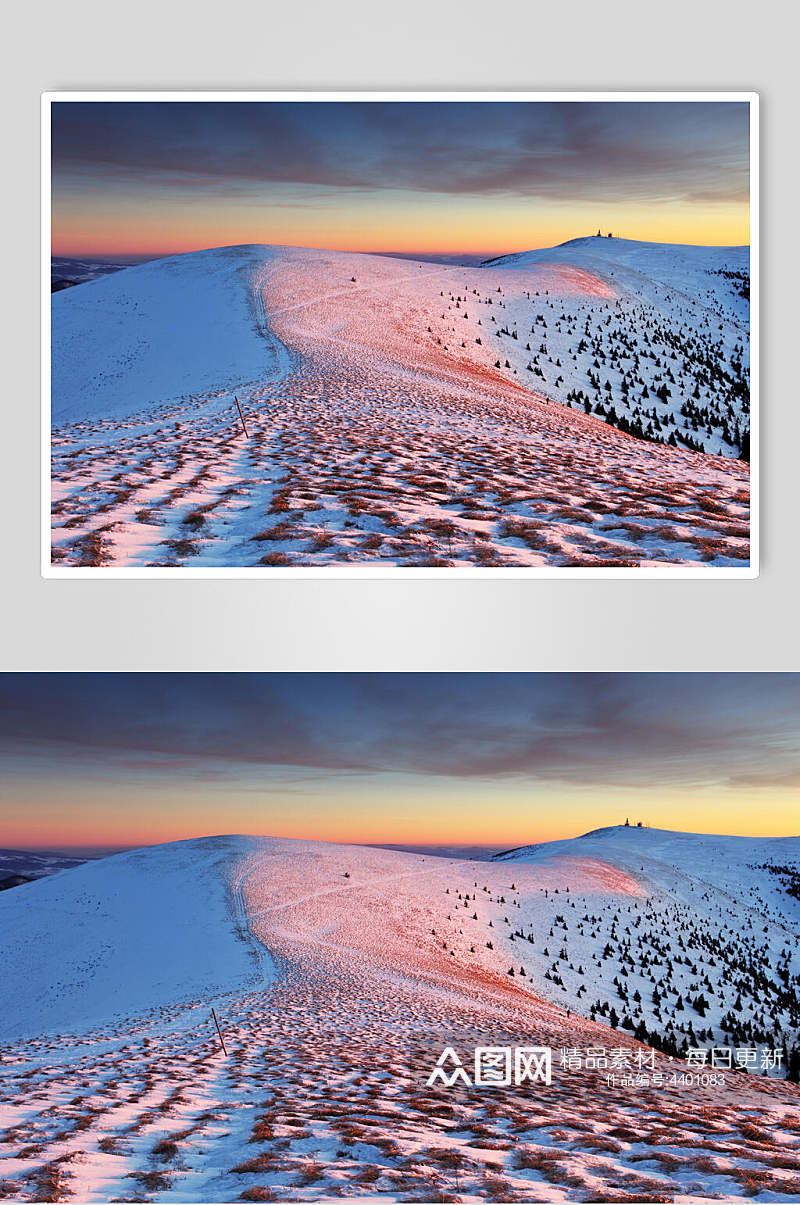 山顶雪地雪山雪景摄影图片素材