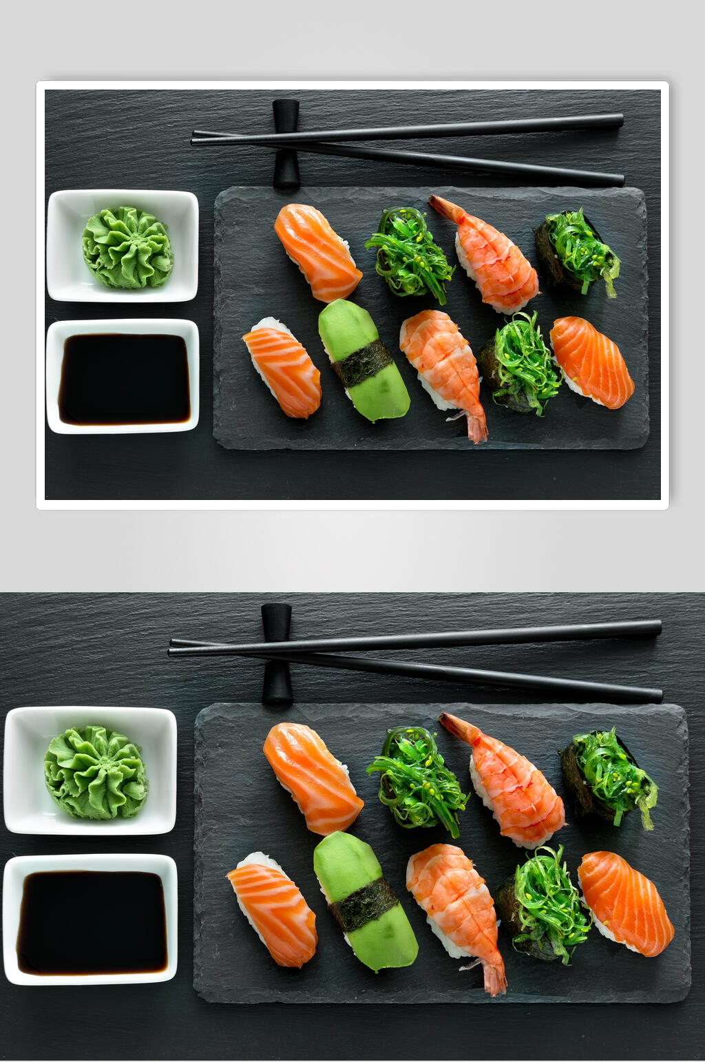 蔬菜鱼排寿司摄影美食图片素材