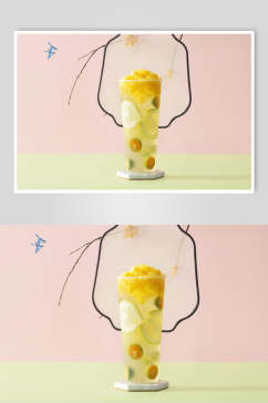 柠檬清新果汁奶茶摆拍图片