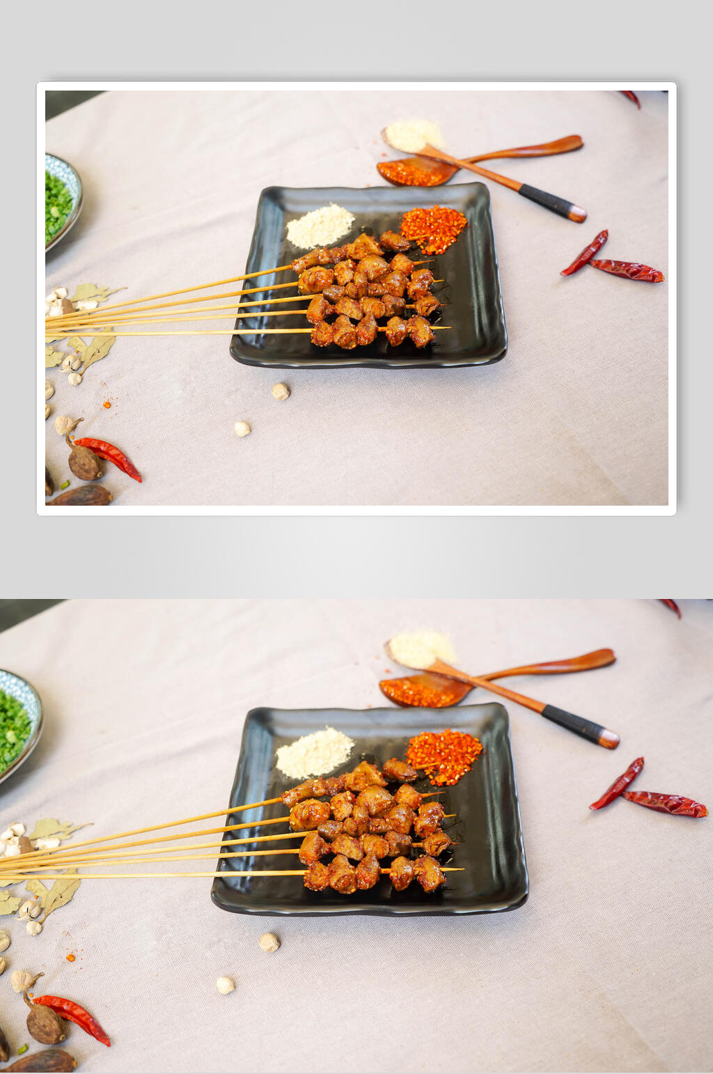大气肉串辣椒烧烤美食高清图片素材