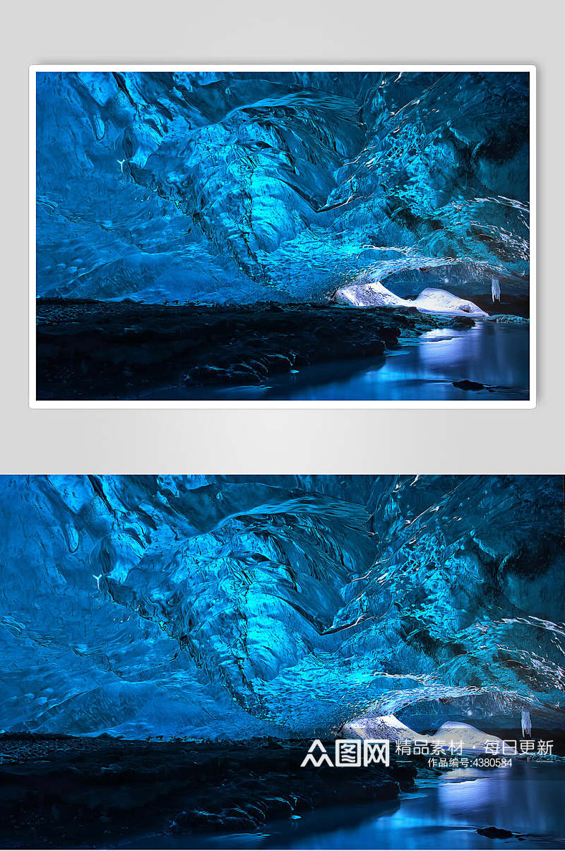 蓝色冰川冰雪风景图片素材